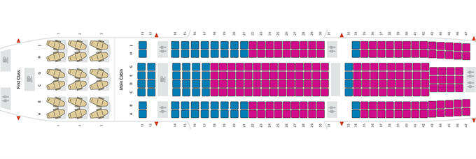 ハワイアン航空シートマップ