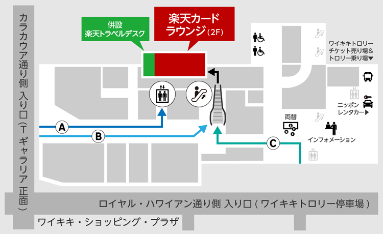 ハワイの楽天カードラウンジ