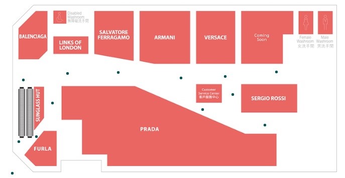 プラダアウトレット香港フロレンティアビレッジのショップリスト