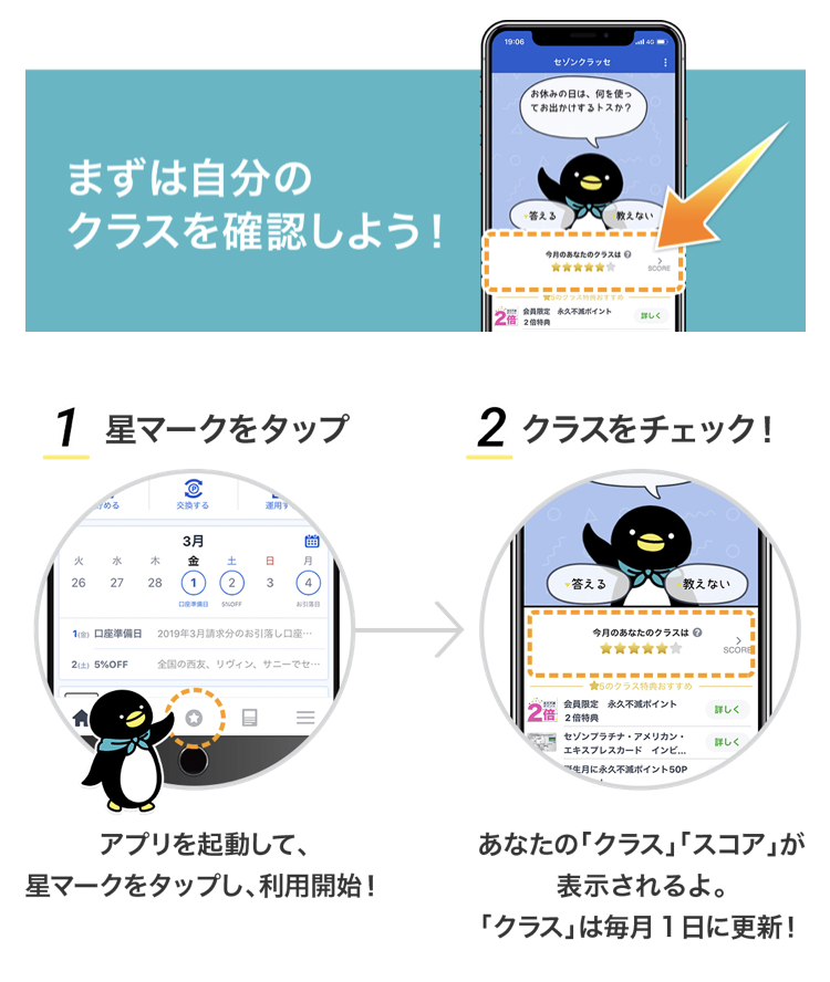 セゾンクラッセのクラス確認