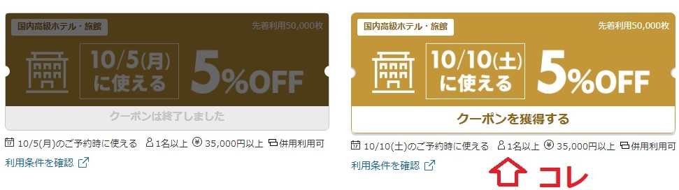 楽天国内高級ホテル・旅館が5％オフ