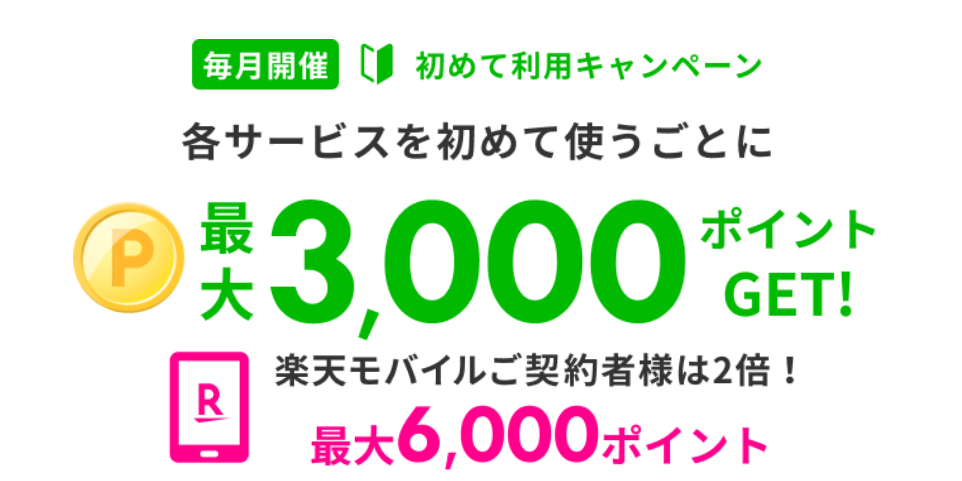楽天トラベル初めてポイント