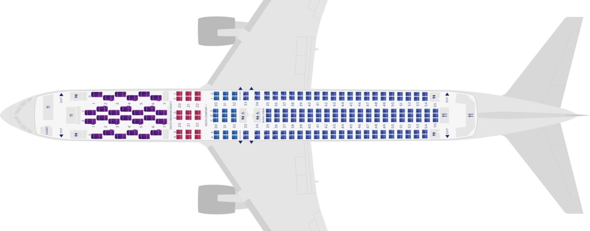 デルタ航空B767-300ERシートマップ